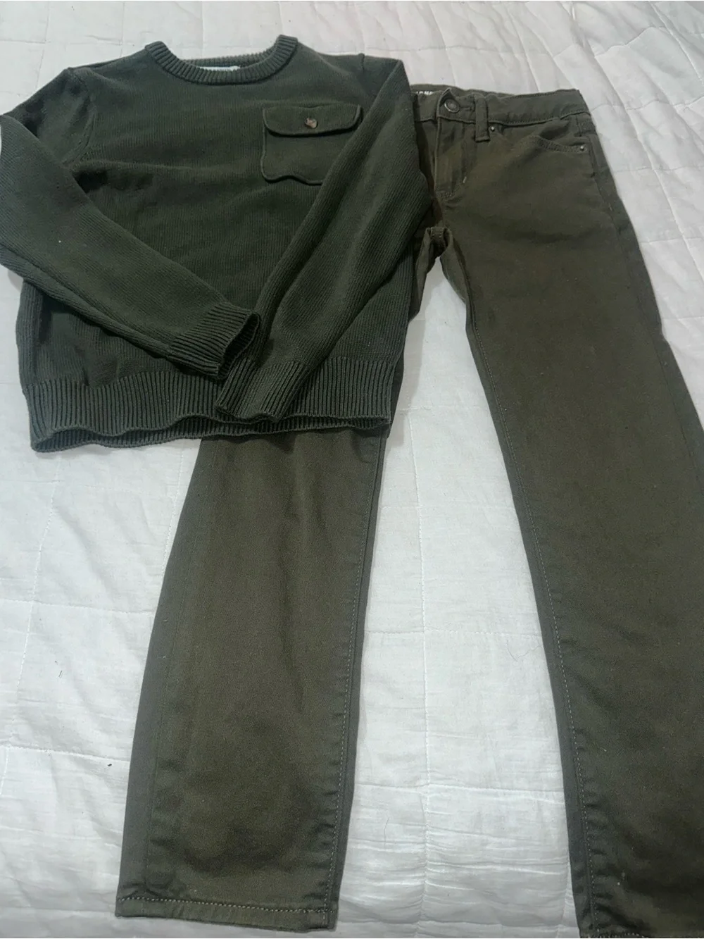 Old Navy Olive Knit Crewneck Sweater